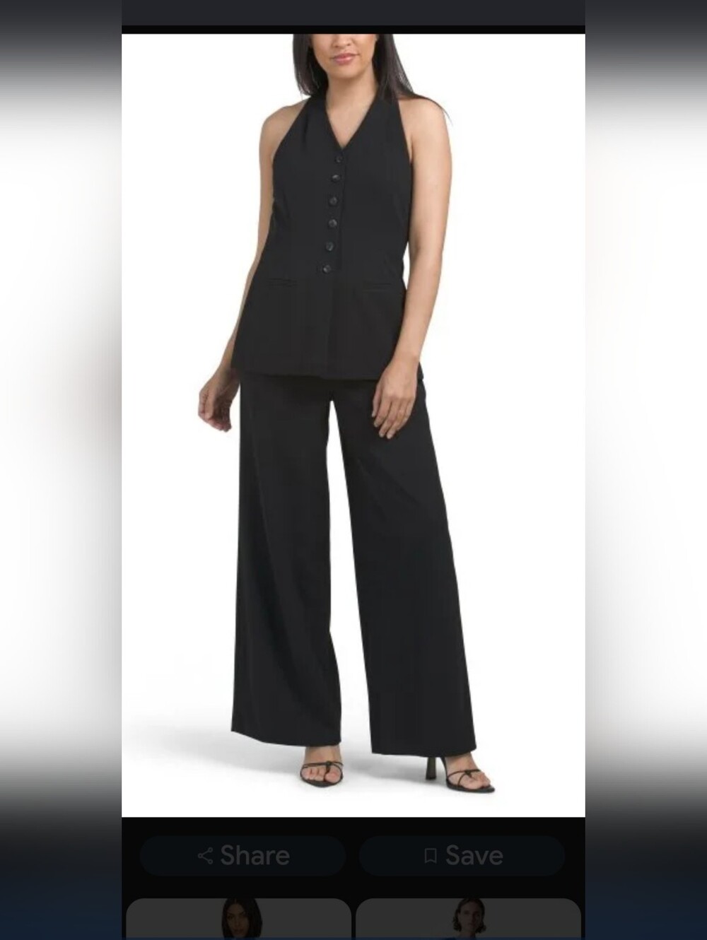 Calvin Klein Black Halter-Neck Jumpsuit with Wide Legs